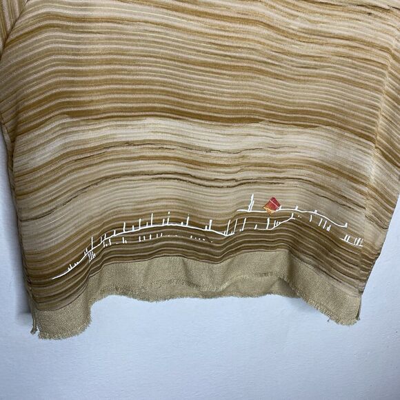 KD Spring Lagenlook Artsy Short Sleeve Top Tan V-Neck Shirt Lined Women’s XL‎ - Picture 4 of 16